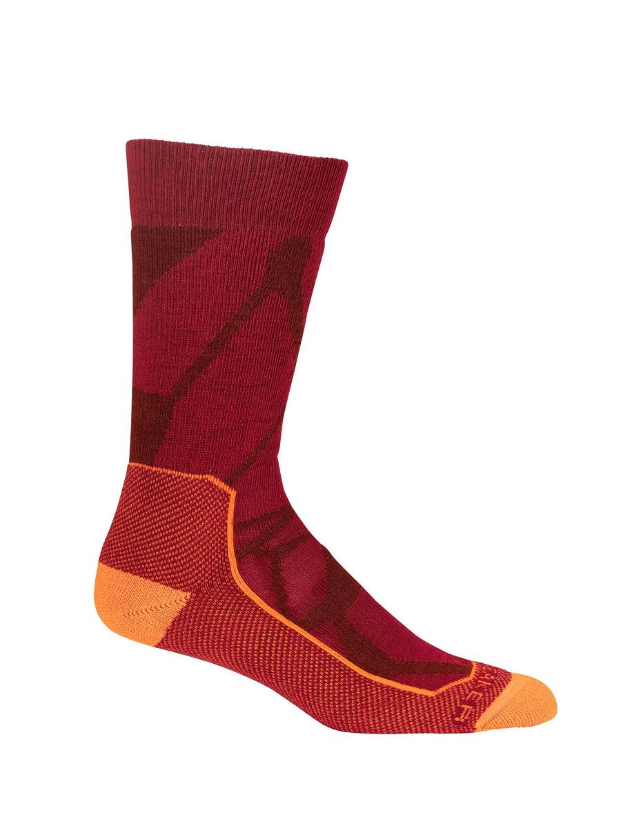 Chaussettes Icebreaker Merino Hike+ Medium Crew Fractured Landscapes Femme Rose | FR 1406FDNM